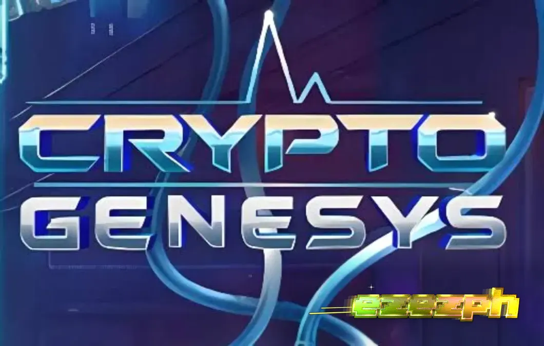 Isang neon-drenched na cyberpunk city na may futuristic na slot machine grid sa gitna.